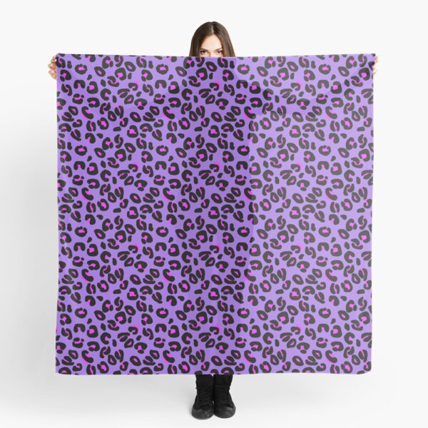 Bright Purple Leopard Spots Animal Print Pattern Scarf