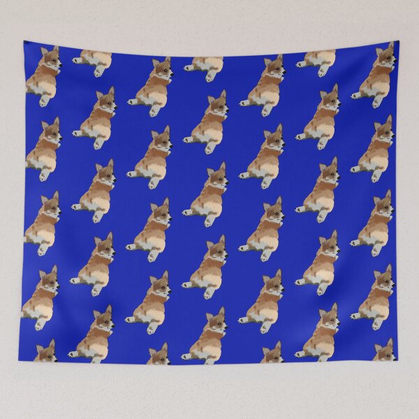 Item preview, Corgi Dog Blue Background designed and sold by jaggerstudios.