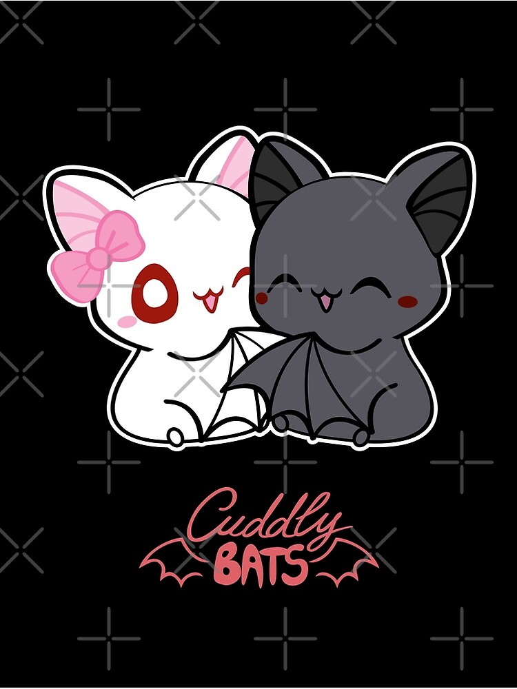 "Cute kawaii bats hugging" Poster for Sale by CuddlyBats Redbubble