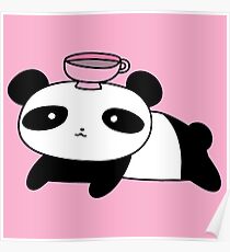 Póster Panda y té