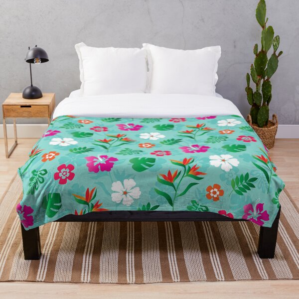Item preview, Colorful Tropical flowers pattern designed and sold by GoDesign1.