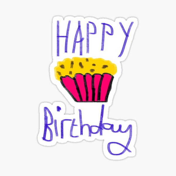 Happy Birthday Cupcake stickers