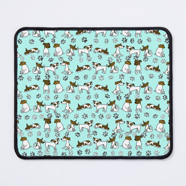 Item preview, Jack Russell Terrier Cartoon With Light Blue Background designed and sold by jaggerstudios.