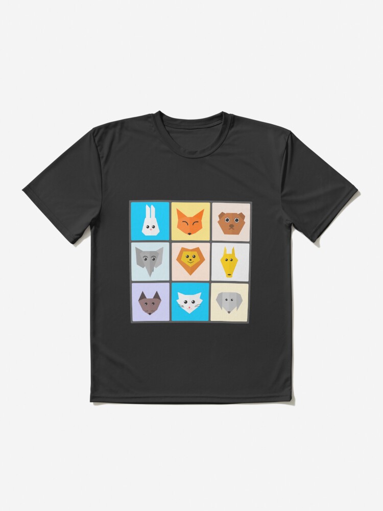 Thumbnail 2 of 7, Active T-Shirt, Flat Cute Animals designed and sold by DigitalChickHub.