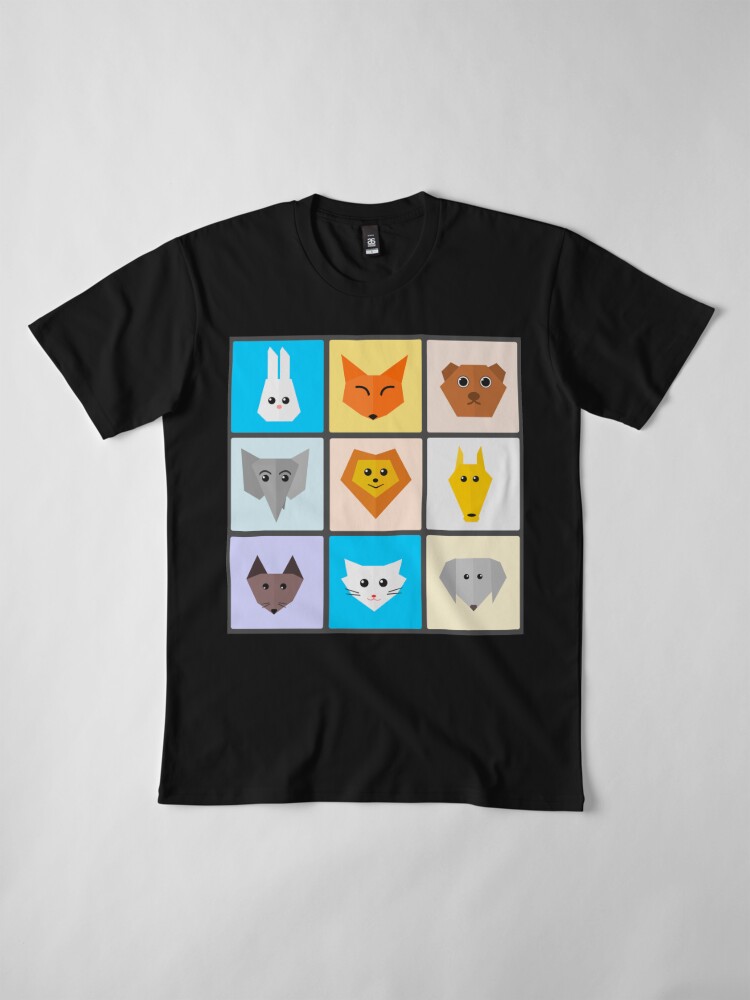 Thumbnail 4 of 6, Premium T-Shirt, Flat Cute Animals designed and sold by DigitalChickHub.