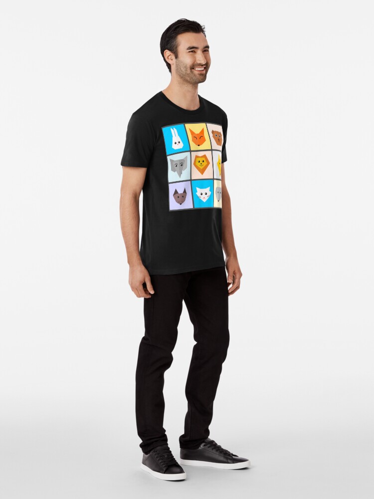 Thumbnail 3 of 6, Premium T-Shirt, Flat Cute Animals designed and sold by DigitalChickHub.