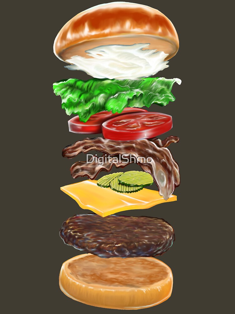"Bacon Cheeseburger Deluxe" Tshirt for Sale by DigitalShmo Redbubble