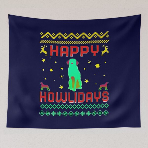 Item preview, Happy Howlidays, Christmas Dog Pattern designed and sold by ACC .