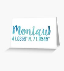 Montauk New York Coordinates Greeting Card