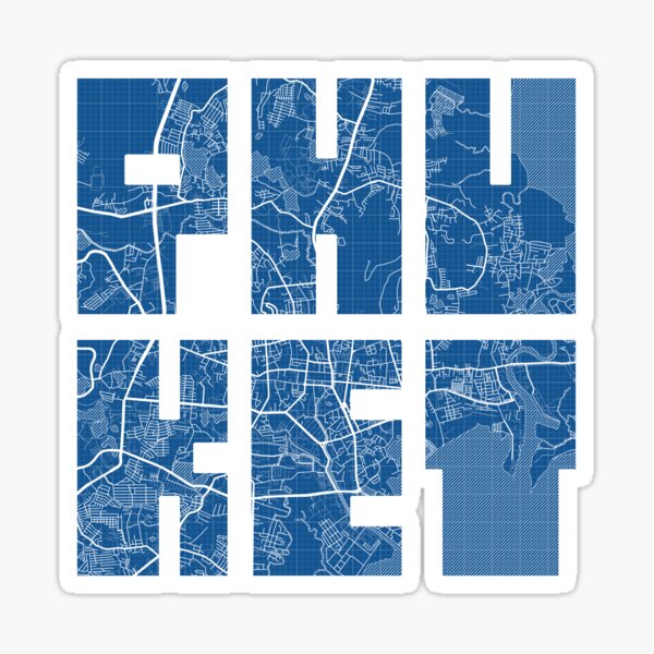 Item preview, Phuket City Map of Thailand - Blueprint designed and sold by deMAP.