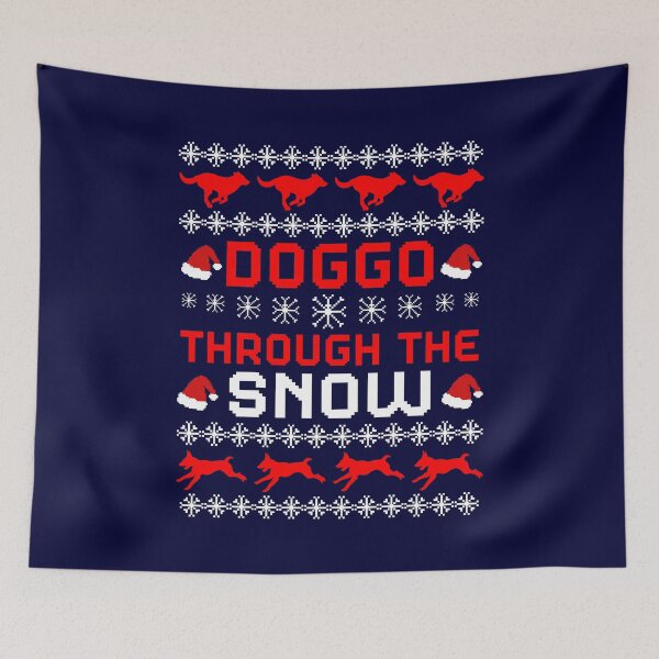 Item preview, Doggo Through the Snow, Christmas Dog Pattern designed and sold by ACC .