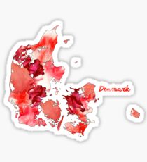 Aquarell Länder - Dänemark Sticker