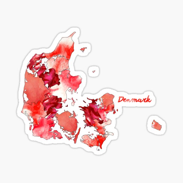 Watercolor Countries - Denmark Sticker