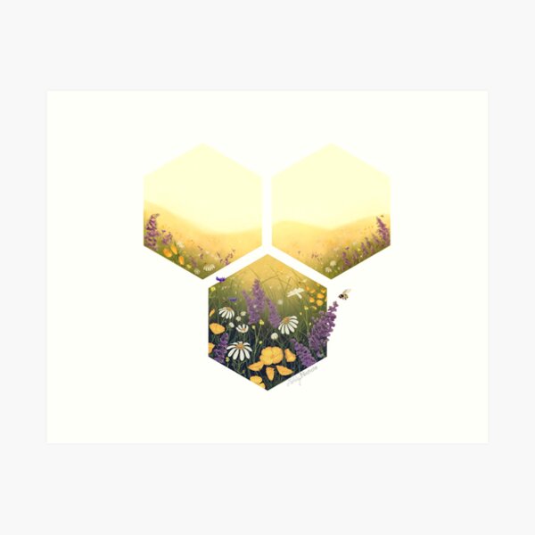 Spring Bees and Wildflowers Art Print