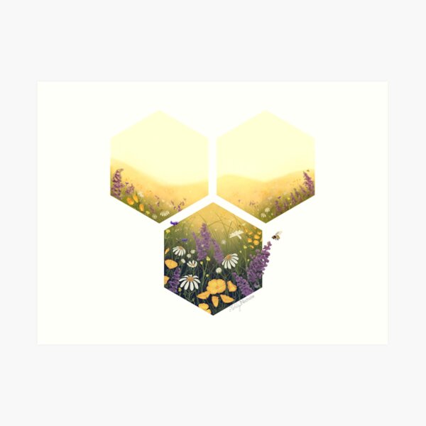 Spring Bees and Wildflowers Art Print