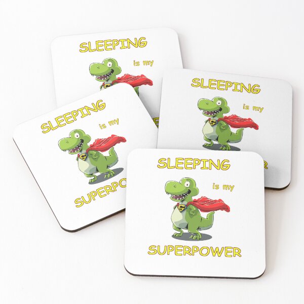 Item preview, Sleeping is my Superpower, Dinosaur, Animal, T Rex, Tyrannosaurus designed and sold by iHeartDinosaurs.