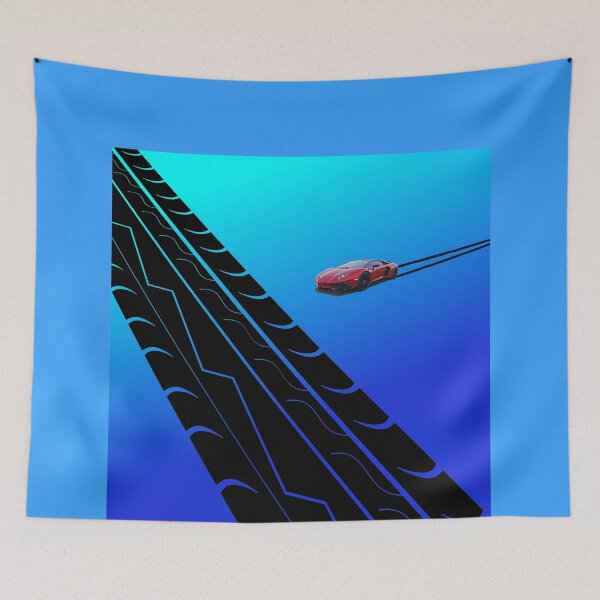 Item preview, Super Sports car tire tread skyblue deSign designed and sold by MystixJack.