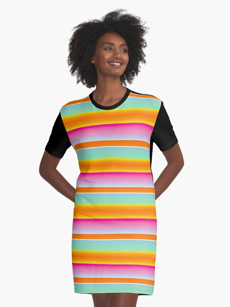 colorful horizontal striped dress