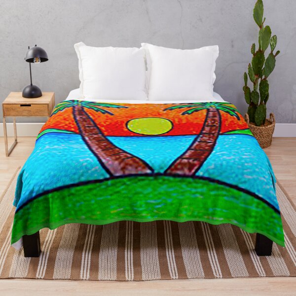 Item preview, Deserted Island, Tropical sunset, Crayon Tropical Sunset, Palm Trees, Coloring book Tropical island, Blue Lagoon designed and sold by Nostrathomas66.