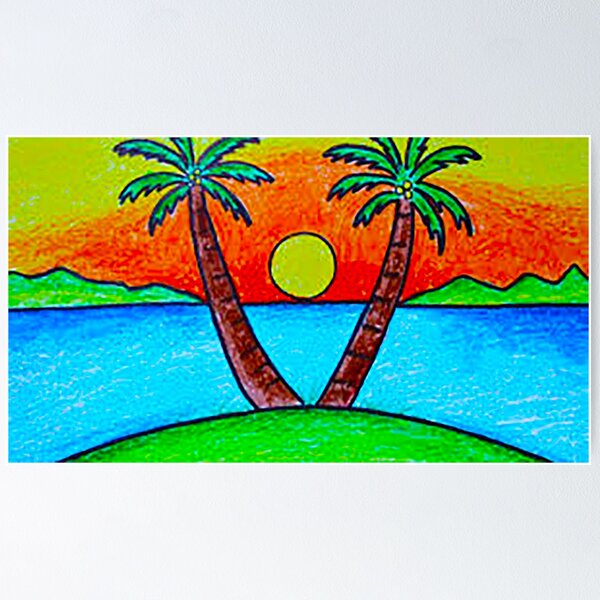 Beautiful Sunset Scenery with Oil Pastels - step by step | Oil pastel drawings  easy, Crayon canvas art, Pastel art