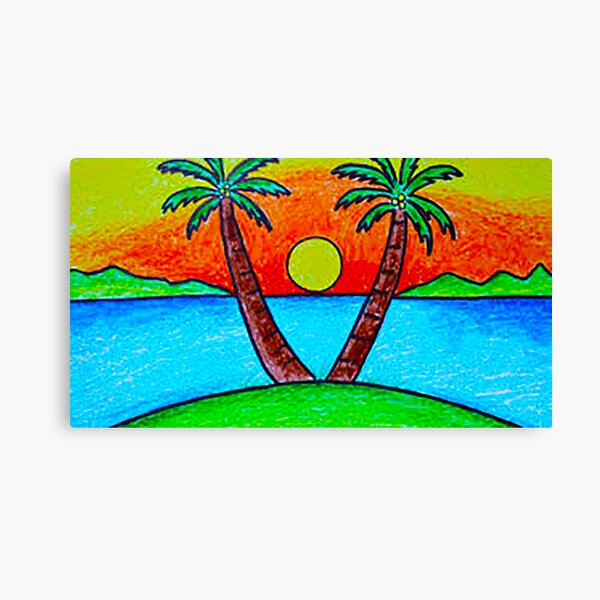 isla tropical para colorear