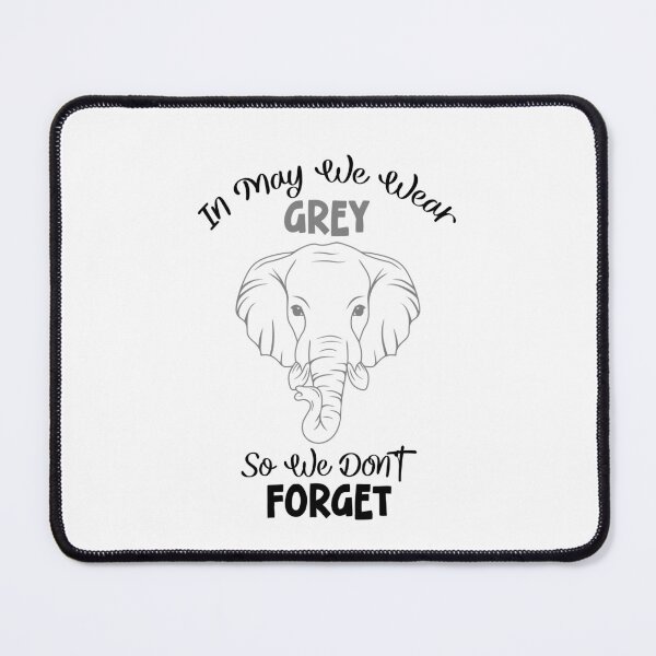 Item preview, In May We Wear Grey , Grey Cancer Elephant designed and sold by SportyDogShop.