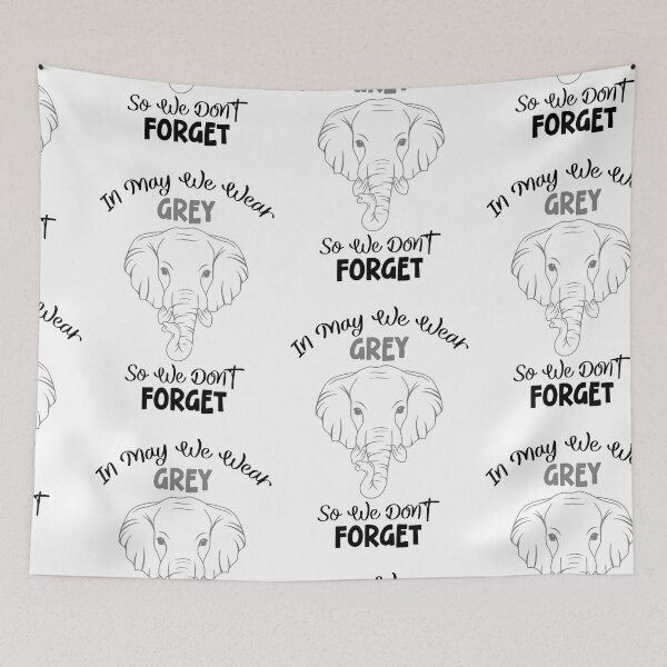 Item preview, In May We Wear Grey , Grey Cancer Elephant designed and sold by SportyDogShop.