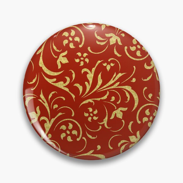 Item preview, Red and gold swirly damasks pattern designed and sold by GoDesign1.