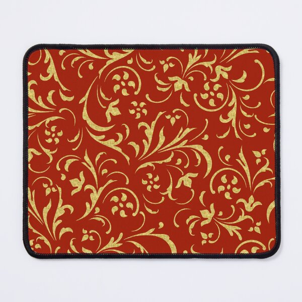 Item preview, Red and gold swirly damasks pattern designed and sold by GoDesign1.