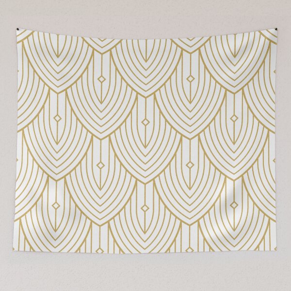 Item preview, Gold and white art-deco pattern designed and sold by GoDesign1.