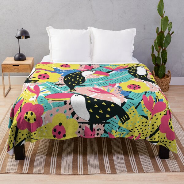 Item preview, Toucan floral pattern designed and sold by Lidiebug.