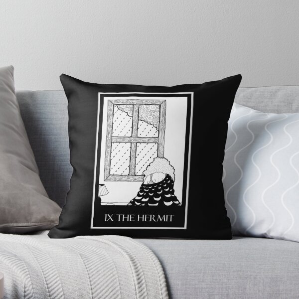 The Hermit (card form) Throw Pillow