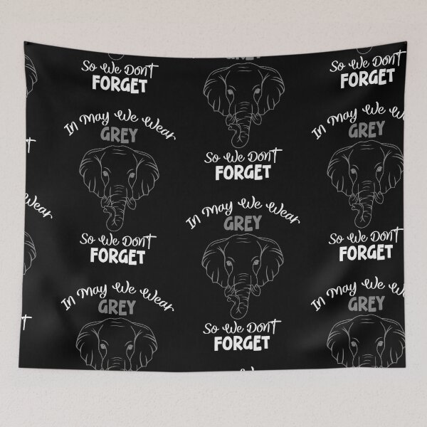 Item preview, In May We Wear Grey , Grey Cancer Elephant designed and sold by SportyDogShop.