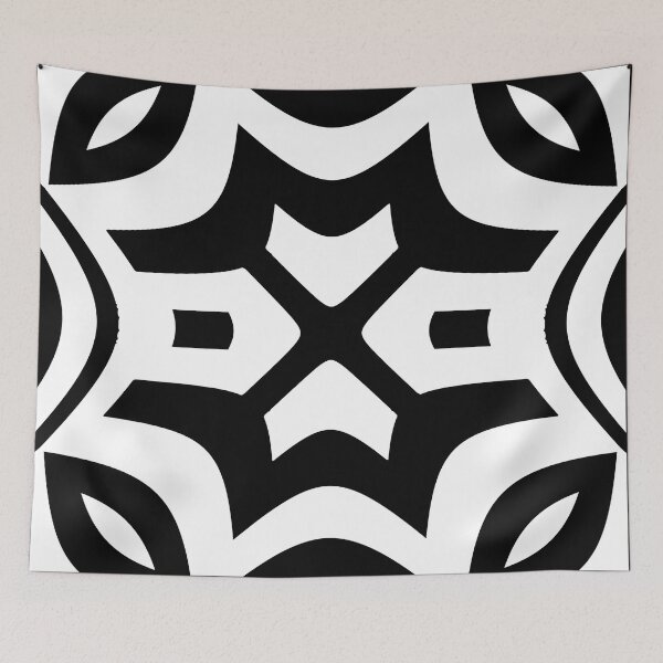 Item preview, WHITE OVER BLACK ABSTRACT SYMETRIC TRIBAL ASTRAL FACE ART 2. designed and sold by Ralek.