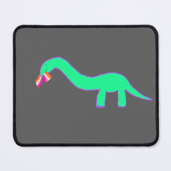 Item preview, Lesbian Longneck dinosaur with pride flag designed and sold by system51.