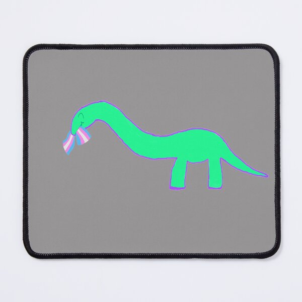 Item preview, Trans Longneck dinosaur with pride flag designed and sold by system51.