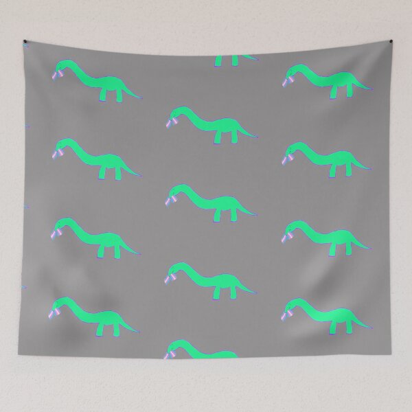 Item preview, Trans Longneck dinosaur with pride flag designed and sold by system51.