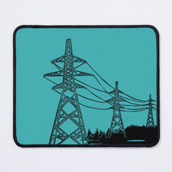 Item preview, Pylons Linocut Silhouette on teal designed and sold by Maddy Bennett.