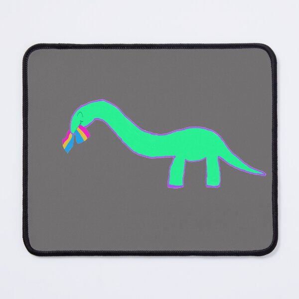 Item preview, Pansexual  Longneck dinosaur with pan pride flag designed and sold by system51.