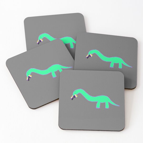 Item preview, Non-binary Longneck dinosaur with pride flag designed and sold by system51.