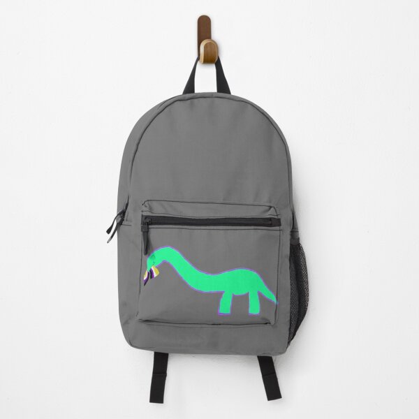 Item preview, Non-binary Longneck dinosaur with pride flag designed and sold by system51.