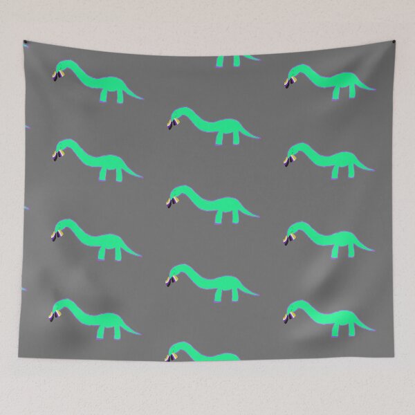 Item preview, Non-binary Longneck dinosaur with pride flag designed and sold by system51.