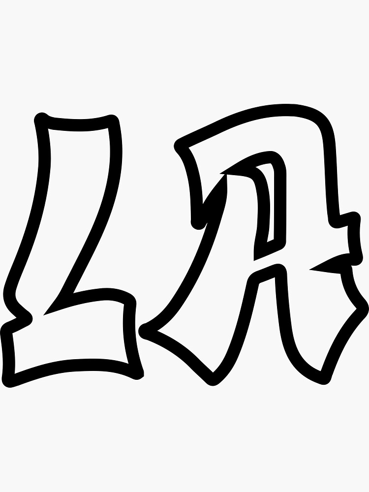 LA, Los Angeles Graffiti Black Lettering Sticker for Sale by