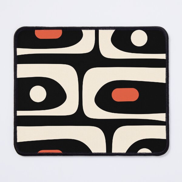 Item preview, Mid Century Modern Piquet Abstract Pattern Black, Orange, and Almond Cream designed and sold by kierkegaard.