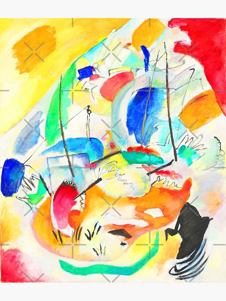 Discover Kandinsky, Sea Battle 1913 ,Bauhaus , Wassily Kandinsky Abstract Art Premium Matte Vertical Poster