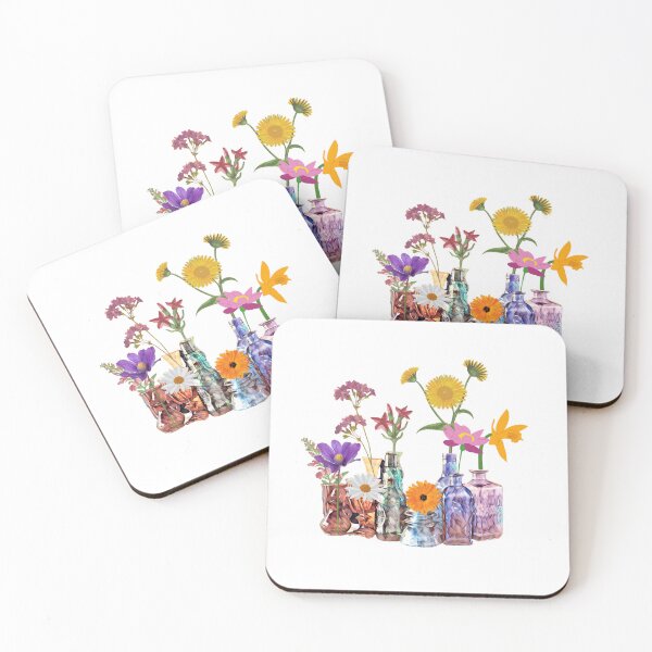 Item preview, Colorful Bottles with Flowers designed and sold by AMERICANCHEEZ.