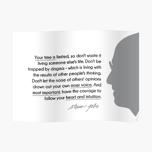 your time is limited - steve jobs Poster
