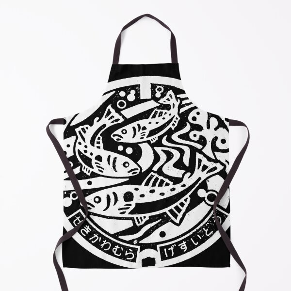 Item preview, Fish in stream on Manhole in Japan - White designed and sold by mattraski.