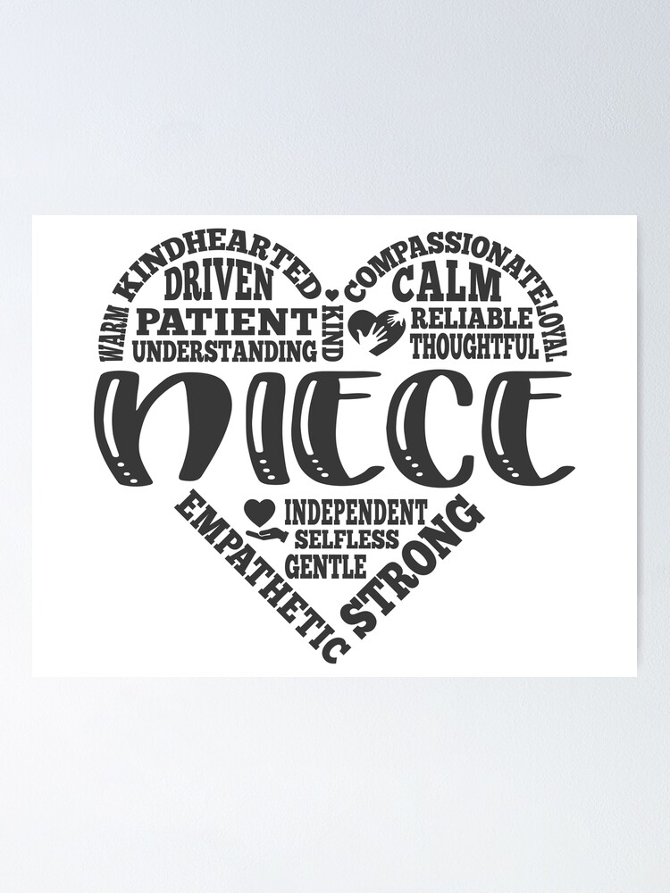 "Niece, Nieces day, Niece's day heart" Poster by brackerdesign Redbubble