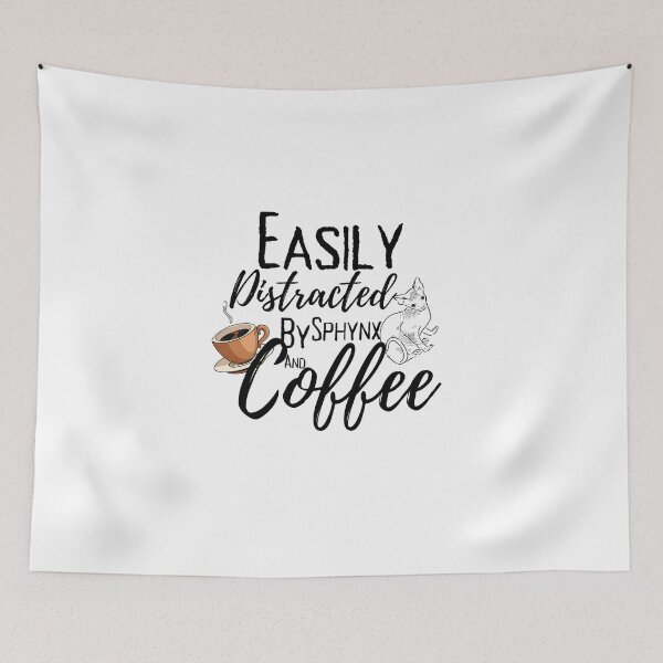 Item preview, Easily Distracted by sphynx and Coffee funy Cat Lover Gift ,Sphynx Mom,Personalized Cat Breed, Cat  coffee lover ,Gifts idea  designed and sold by ourpretty.